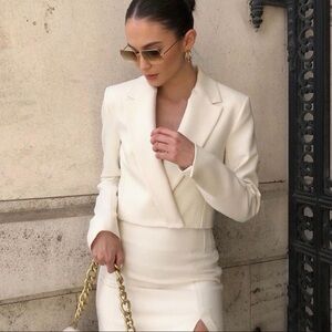 Zara Cropped Structured Blazer